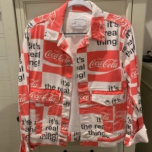 Urban outfitters coca-cola graphic denim jacket